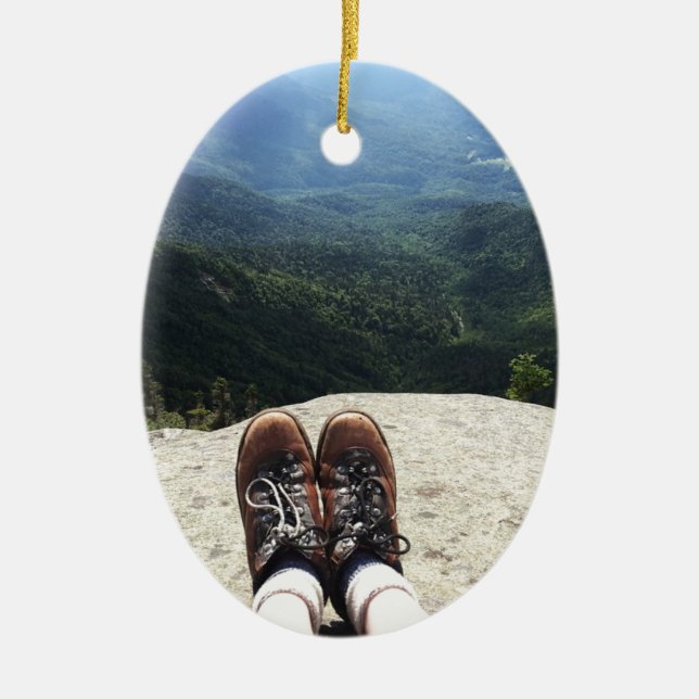 Wandern auf die Welt Keramikornament (Vorne)