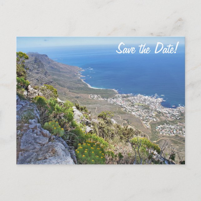 Wandern auf Tafelberg - Blick über die Bucht des C Postkarte (Vorderseite)
