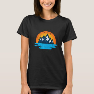 Wandern Berg Sonnenuntergang Retro Wanderung Vinta T-Shirt