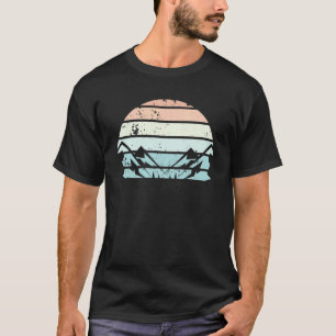 Wandern Berg Sonnenuntergang Retro Wanderung Vinta T-Shirt