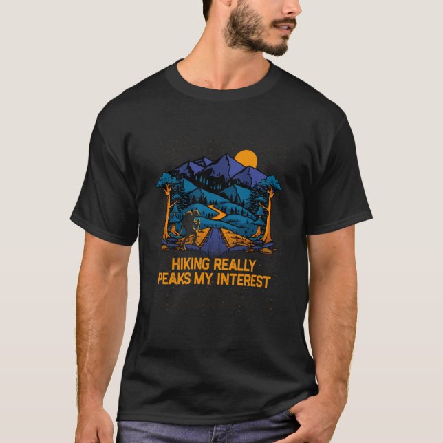 Wandern Berggipfel mein Interesse Wanderweg Outdoo T-Shirt (Vorderseite)