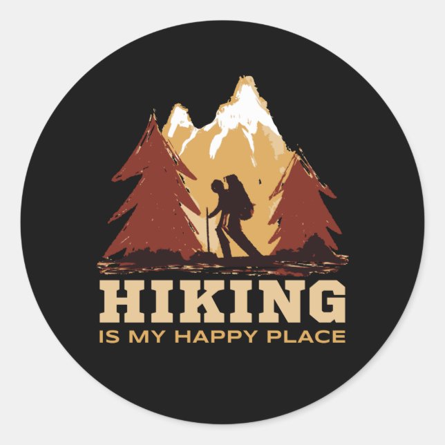 Wandern Bergsee-Zauber Camping Runder Aufkleber (Vorderseite)