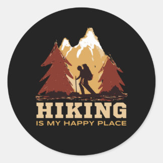 Wandern Bergsee-Zauber Camping Runder Aufkleber