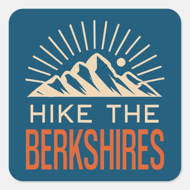 Wandern Berkshires Massachusetts Sunburst Quadratischer Aufkleber (Vorderseite)
