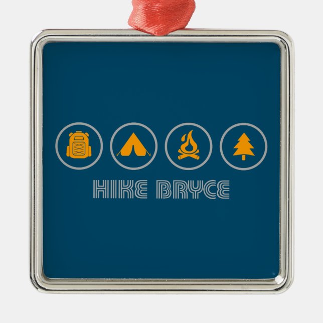 Wandern Bryce Canyon Nationalpark Ornament Aus Metall (Vorne)