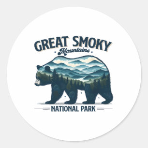 Wandern Camping Great Smoky Mountains Nationalpark Runder Aufkleber