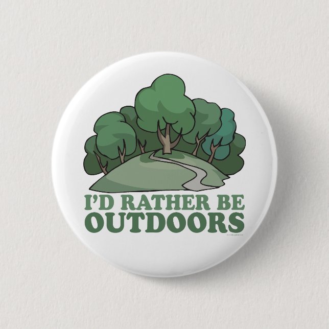Wandern, Camping, Wandern, Klettern im Freien! Button (Vorderseite)