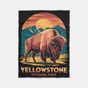 Wandern Camping Yellowstone-Nationalpark Bison Wil Fleecedecke