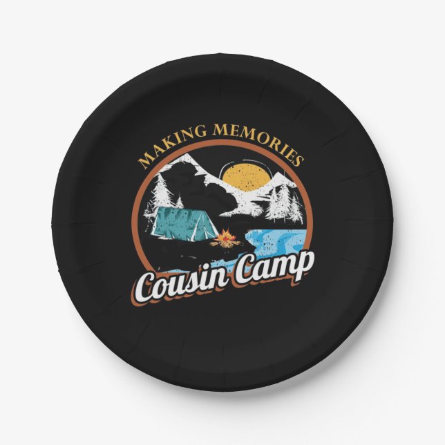 Wandern Erinnerungen Cousin Camp Pappteller (Vorderseite)
