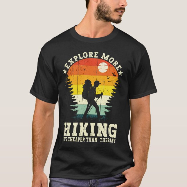 Wandern Es ist billiger als Therapie Wanderung Wan T-Shirt (Vorderseite)
