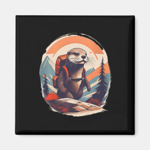 Wandern Fluss Otter Rucksacktour Tierliebhaber Vin Magnet