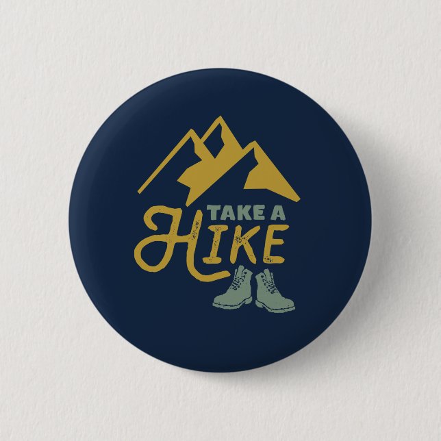Wandern Funny Wandern Pun Hiker Vintages Retro Button (Vorderseite)