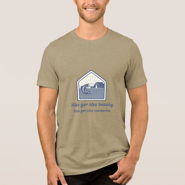 Wandern für die Schönheit Fisch für die Erinnerung Tri-Blend Shirt (Vorderseite)