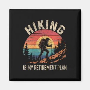 Wandern für Frauen ist mein Rentenplan Retro Vinta Magnet