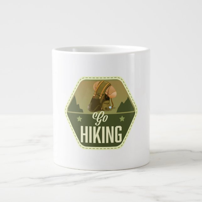 Wandern gehen Patch Jumbo-Tasse (Vorderseite)