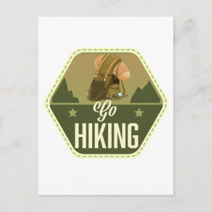 Wandern gehen Patch Postkarte