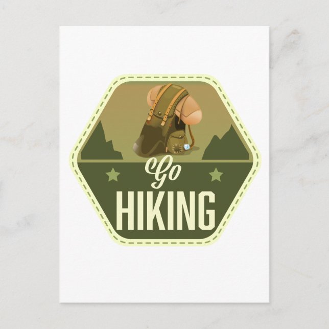 Wandern gehen Patch Postkarte (Vorderseite)