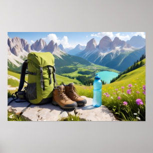 Wandern im Freien Entdeckungsgebirge Natur Poster