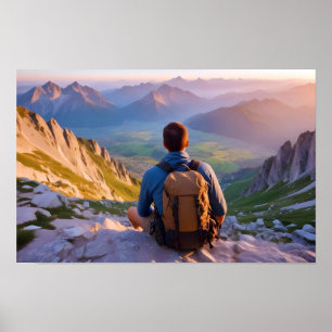 Wandern im Freien Entdeckungsgebirge Natur Poster