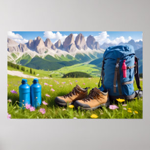 Wandern im Freien Entdeckungsgebirge Natur Poster