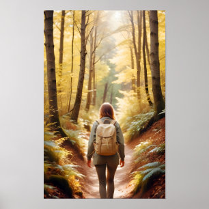 Wandern im Freien Entdeckungsreise Wald Natur Poster