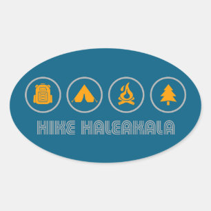 Wandern im Haleakala-Nationalpark Ovaler Aufkleber