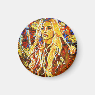 Wandern im Park Abstrakte Impressionistische Kunst Magnet