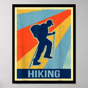 Wandern im Vintage-Retro-Stil Poster