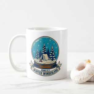 Wandern im Winter Wonderland Camping Kunst Kaffeetasse