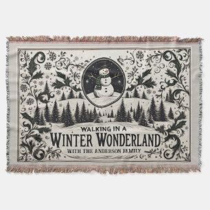 Wandern im Winter Wonderland Snowman Decke
