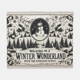 Wandern im Winter Wonderland Snowman Fleecedecke