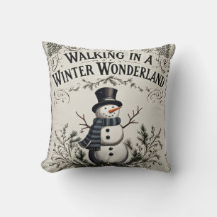 Wandern im Winter Wonderland Snowman Kissen