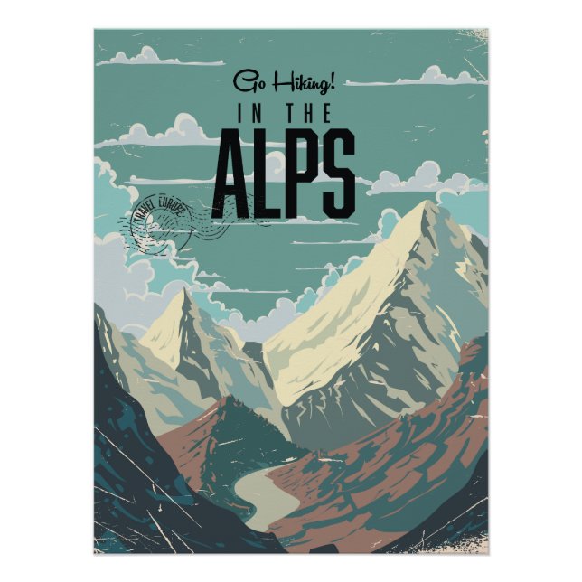 Wandern in den Alpen Poster (Vorderseite)