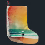 Wandern in die Waves Abstrakt Beach Art Kleiner Weihnachtsstrumpf<br><div class="desc">Bringen Sie die Schönheit des Strandes in Ihre Zuhause mit diesem atemberaubenden Aquarell abstrakte Kunstdruck. Mit einer Figur, die an einem sonnigen Tag in die Wellen geht. Dieser Ausdruck ist perfekt für Wohnzimmer, Schlafzimmer oder Büro und eignet sich hervorragend für alle, die den Strand oder die abstrakte Kunst Liebe suchen....</div>