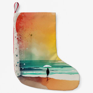 Wandern in die Waves Abstrakt Beach Art Kleiner Weihnachtsstrumpf