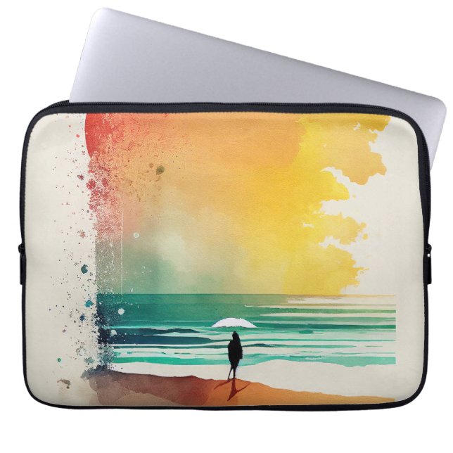 Wandern in die Waves Abstrakt Beach Art Laptopschutzhülle (Vorderseite)