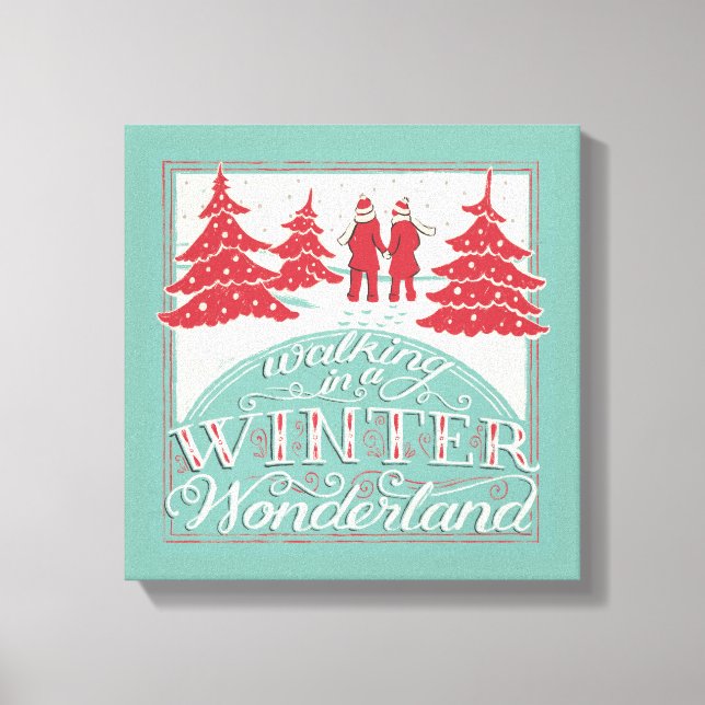 Wandern in einem Winterwunderland Leinwanddruck (Vorderseite)