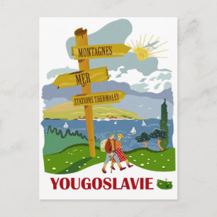 Wandern in Jugoslawien, Vintage-Reise Postkarte