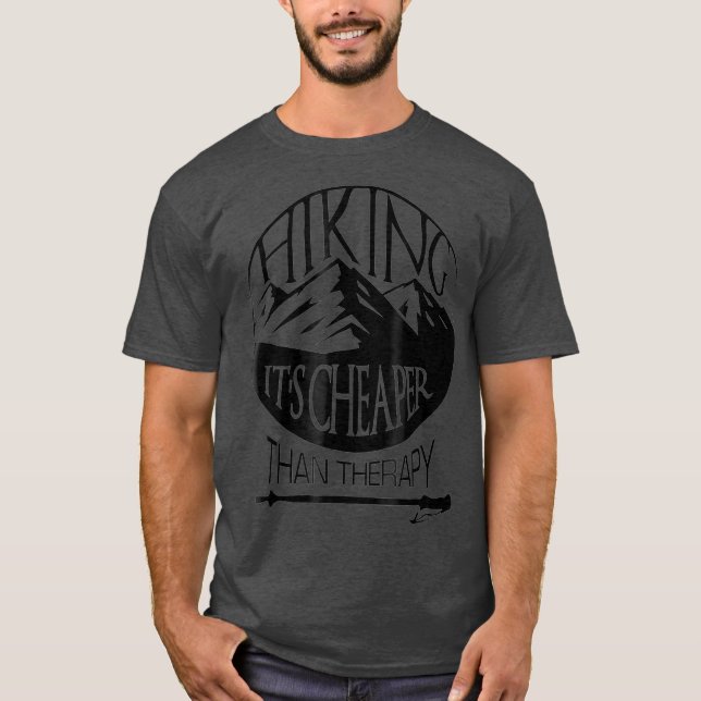 Wandern ist billiger als sonniges Wandern T-Shirt (Vorderseite)