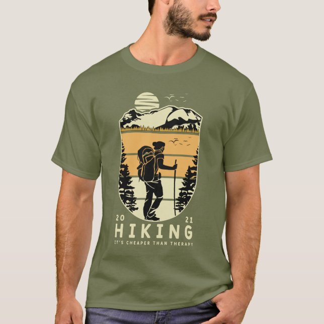 Wandern ist billiger als Therapie T-Shirt (Vorderseite)