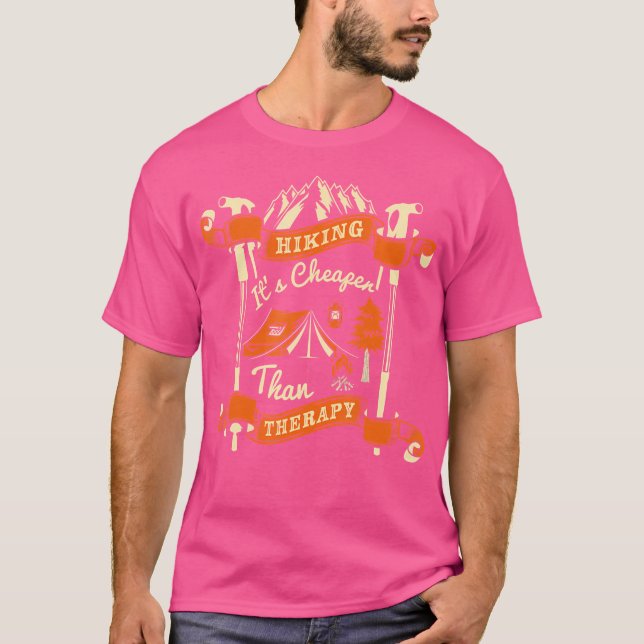 Wandern ist billiger als Therapy Shirt - Funny Hik (Vorderseite)