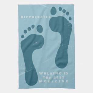 Wandern ist die beste Medizin, die Hippokrates zit Geschirrtuch