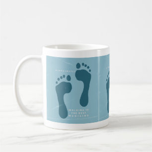Wandern ist die beste Medizin, die Hippokrates zit Kaffeetasse