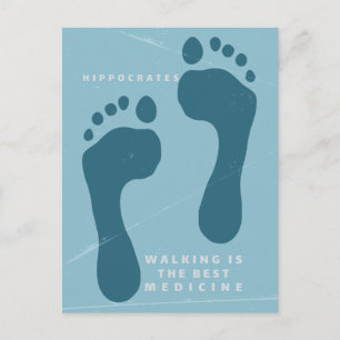 Wandern ist die beste Medizin, die Hippokrates zit Postkarte