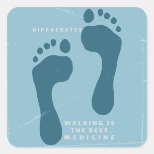 Wandern ist die beste Medizin, die Hippokrates zit Quadratischer Aufkleber