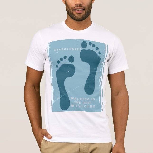 Wandern ist die beste Medizin, die Hippokrates zit T-Shirt (Vorderseite)