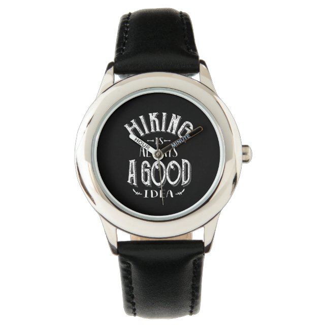 Wandern ist immer eine gute Idee Outdoor Camping Armbanduhr (Vorderseite)