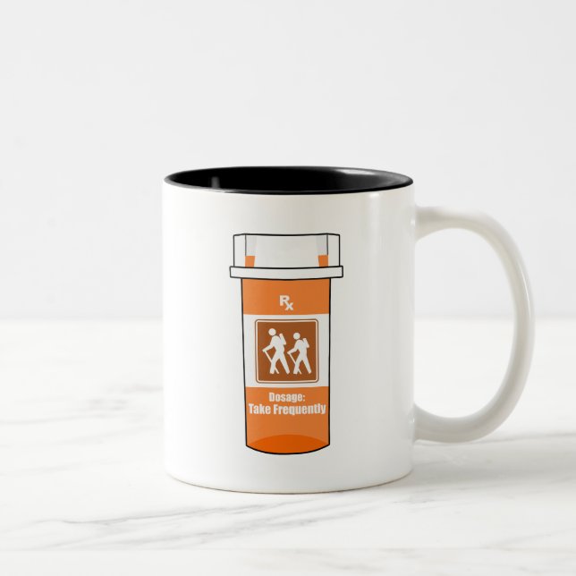 Wandern ist mein Medikament Zweifarbige Tasse (Rechts)