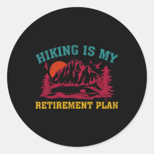 Wandern ist mein Rentenplan Lustig Wandern Vintage Runder Aufkleber