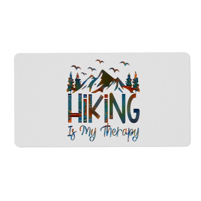 Wandern ist meine Therapie, lustiges Wanderlabel (Vorne)